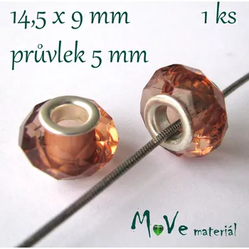 Dětské navlékací korálky Korálek s šir.průvlekem plast 1kus, hnědý