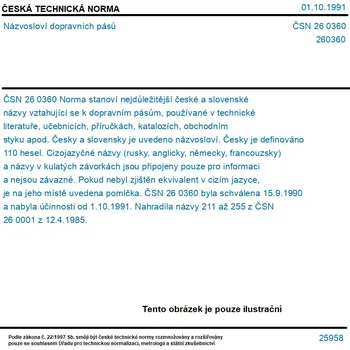 ČSN 26 0360 - Názvosloví dopravních pásů - Tisk