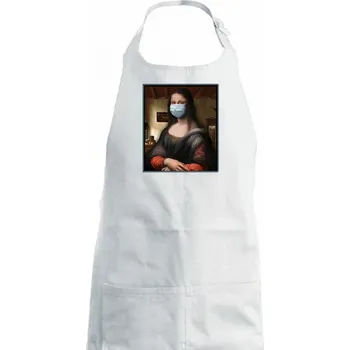 Kuchyňská zástěra Corona Lisa - Dámská zástěra na vaření - Univerzální velikost ( Bílá )