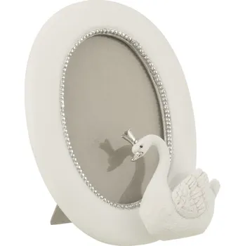 Rám na obraz Bílý dekorativní fotorámeček s labutí - 12*15*20 cm / 10*15cm
