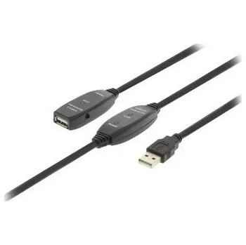 Napájecí kabel Aktivní Prodlužovací Kabel USB 2.0 USB A Zástrčka - USB A Zásuvka 25 m Černá