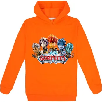 Chlapecký svetr Dětská mikina Gormiti s kapucí Barva: Oranžová, Velikost: 110 cm (děti 3-4 roky)