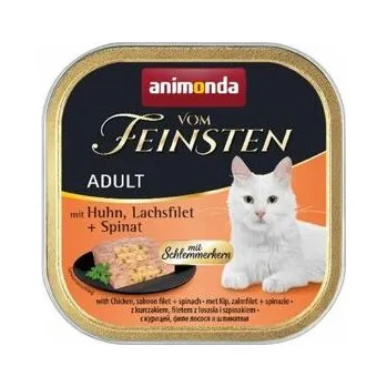 Krmivo pro kočku 6ks Paštika ANIMONDA Vom Feinsten CORE kuřecí, losos filet + špenát pro kočky 100g