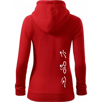 Dámská mikina Triathlon na výšku - Dámská mikina trendy zipper s kapucí - L ( Červená )