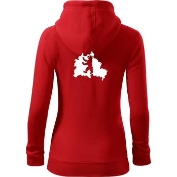 Dámská mikina Berlín Erb - Dámská mikina trendy zipper s kapucí - XS ( Červená )
