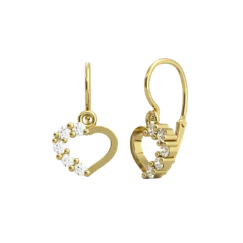 Náušnice Soluna Dětské zlaté náušnice srdíčka 239-0211Z Barva: Bílá