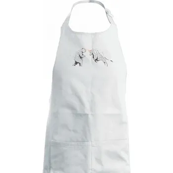 Kuchyňská zástěra Bearish and bullish souboj - Dámská zástěra na vaření - Univerzální velikost ( Bílá )