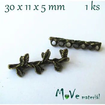 Dětské navlékací korálky Vodič ozdobný 30x11x5mm 7řad, 1ks, staromosaz