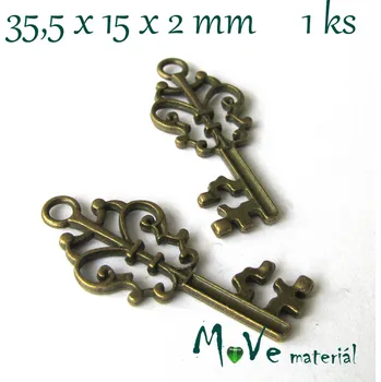 Přívěsek Přívěsek KLÍČ 35,5x15x2mm, 1ks