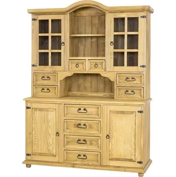 Knihovna Masivní kredenc CORDOBA Slim VIT117 Barevné provedení: Hnědý vosk K15