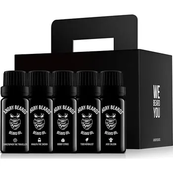 Kosmetická sada Angry Beards Sada olejů na vousy 5x 10 ml