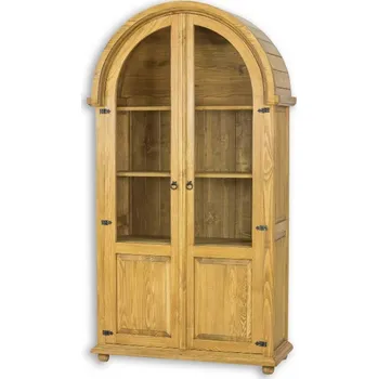 Knihovna Masivní vitrína CORDOBA VIT03 Barevné provedení: Hnědý vosk K15
