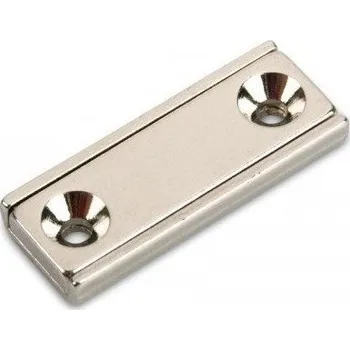 Magnet neodym kvádr 2 otvory - 50x13.5x5mm