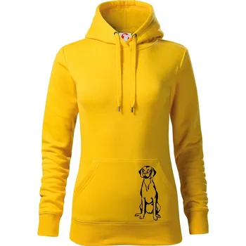 Dámská mikina Vizsla na výšku - Mikina dámská Cape s kapucí - S ( Žlutá )