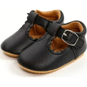 Dívčí obuv Kožené protiskluzové sandálky - capáčky Barva: Černá, Velikost: 12 (7-12 m)