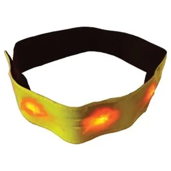 Cyklosvítilna Reflexní páska, ohebná,suchý zip+pružný pásek, 4xLED ,včetně baterií CR2032, 450x35mm