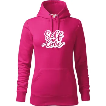 Dámská mikina Self love - Mikina dámská Cape s kapucí - L ( Purpurová )