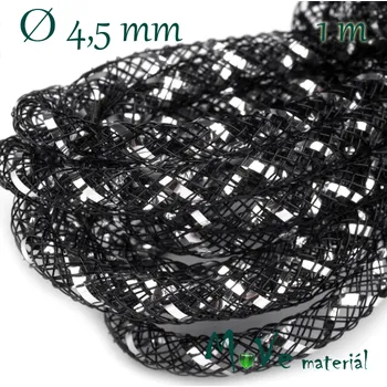 Stuha Modistická dutinka s lurexem 4,5mm, 1m, černá