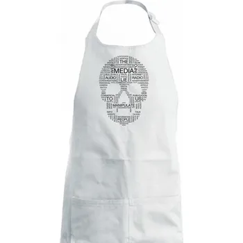 Kuchyňská zástěra Média lžou (Hana-creative) - Dámská zástěra na vaření - Univerzální velikost ( Bílá )