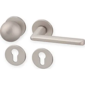 Dveřní kování AC-T Dveřní kování BARRA EXCLUSIVE R nikl satén KK kl.+koule Provedení: klika pravá PZ/koule, Povrchová úprava: nikl satén