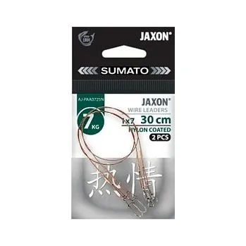 Jaxon Ocelové lanko potažené nylonem obratlík + karabina 30cm Nosnost: 7kg - 30cm