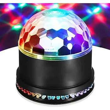 LED páska RGB LED Křišťálová koule ES-01 - Otočné Disco Světlo