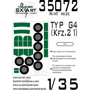 Plastikový model SX-ART 1/35 Typ G4 (Kfz.21) Painting Mask (ICM)