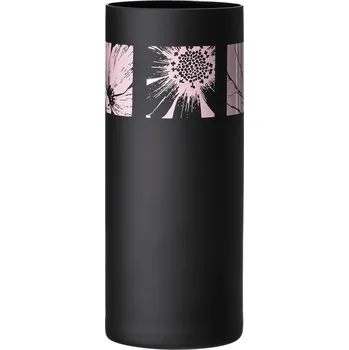 Váza Crystalex skleněná dekorovaná váza květiny černá 26 cm