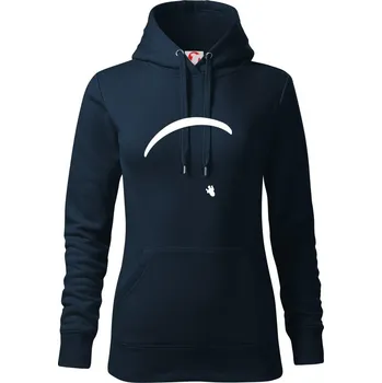 Dámská mikina Obrys padáku velký - Mikina dámská Cape s kapucí - XL ( Námořní modrá (velmi tmavá - téměř černá) )