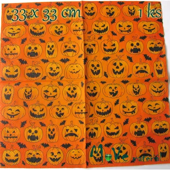 Papírový ubrousek Ubrousek na decoupage 33 x 33cm 1ks, dýně