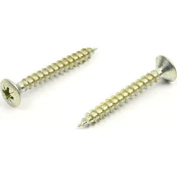 Spojovací materiál Vrut do dřeva zápustná čočková hlava 5x40 mm, zinek bílý (Vrut do dřeva - zápustná čočkovitá hlava, křížová drážka)