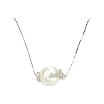Náhrdelník Náhrdelník z bílého zlata s perlou a zirkony Pattic AU585/000 3,05g BV504102W