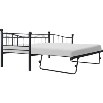 Postel vidaXL Rám postele 90 x 200 cm ocel černý