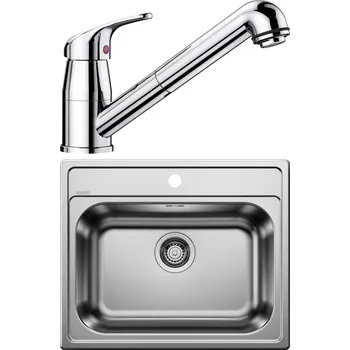 Nerezový dřez Set Blanco 01-B 25 (dřez Dana 6, přírodní lesk + baterie Daras-S Chrom)