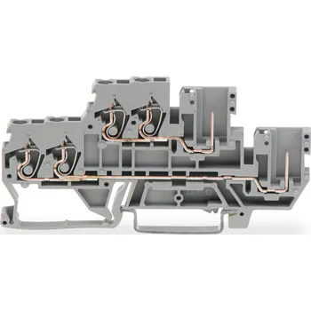 modulární přístroj a rozvaděč WAGO Svorka 870-1131 základní dvoupatrová – 2 vodiče / 1 pin Vidlicová průchozí – 2 vodiče / 1 piny 2,5 mm², šedá 870-1131