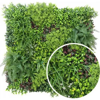 umělá květina Umělá živá zelená stěna HEMISPHERE, 100 x 100cm