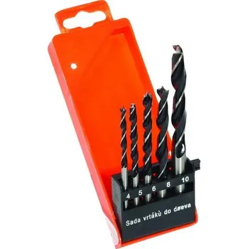 Vrták Sada vrtáků do dřeva 4,0 - 10,0 mm 5 ks (plastová krabika)