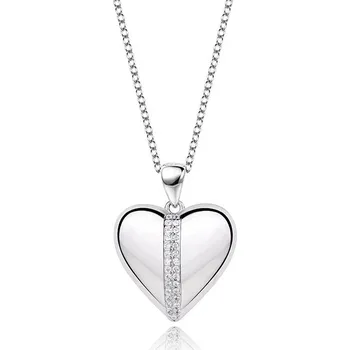 Náhrdelník NUBIS® Střibrný náhrdelník srdíčko se zirkony - NB-2208