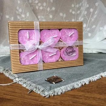 Svíčka Supeko plovoucí svíčky 6 ks srdce Cherry