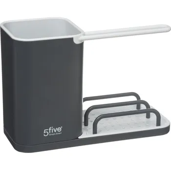 Stojan na mycí prostředky 5Five Simply Smart organizér na dřez 4v1 šedý