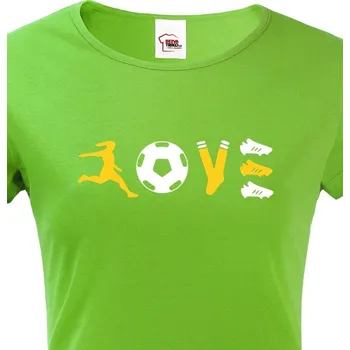 Dámské tričko Dámské tričko - fotbal LOVE, Barva Zelená, Velikost L, Canvas Dámské tričko s krátkým rukávem Bezvatriko.cz 1572