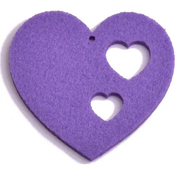 Srdíčko z filcu 1ks Barva: Fialová