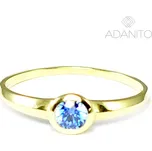 Zlatý prsten s modrým zirkonem