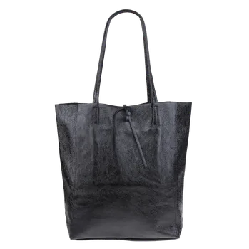 NovaKabelka.cz Kožená italská kabelka Annalisa Nera Lucida