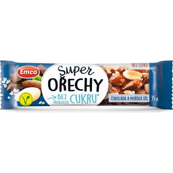 Čokoládová tyčinka EMCO Super Ořechy 35 g čokoláda a mořská sůl