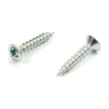 Dílna Vrut do dřeva zápustná čočková hlava 3,5x30 mm, zinek bílý (Vrut do dřeva - zápustná čočkovitá hlava, křížová drážka)