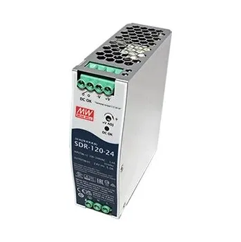 MEAN WELL Napájecí adaptér na DIN lištu, 24V DC, 120W (SDR-120-24) - 21.13.1300