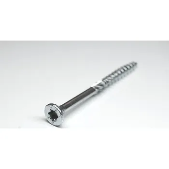 Vrut Vruty pro dřevostavby HBS 10x380 zinek bílý (Rothoblaas, tesařský vrut, zápustná hlava)