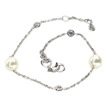 Náramek Náramek z bílého zlata s perlami Pattic AU585/000 2,25g BV601303W