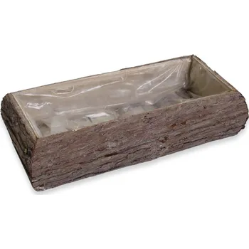 Zahradní dekorace Truhlík obal dřevo 33x16cm natual